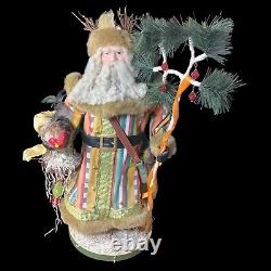 Vintage Neiman Marcus 24 Rooster Santa Figure Holds a Chicken & Eggs Basket