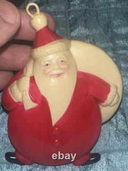 Vintage Occupied Japan Celluloid Christmas Santa Claus Toy Ornament 4.75 Nice