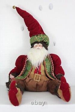 Vintage Old World Style Santa Claus Posable Bendable 48 to Tip of Hat