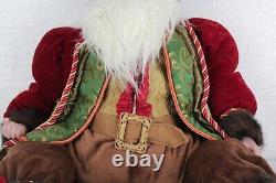 Vintage Old World Style Santa Claus Posable Bendable 48 to Tip of Hat