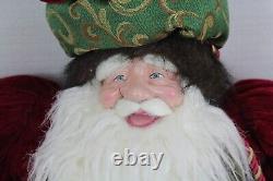 Vintage Old World Style Santa Claus Posable Bendable 48 to Tip of Hat