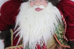 Vintage Old World Style Santa Claus Posable Bendable 48 to Tip of Hat