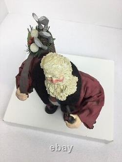 Vintage Old World Traditional Christmas Golf Santa Figurine Paper Ma-Che 10.5