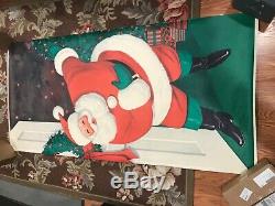 Vintage Original 1962 Sears Roebuck Santa Claus Poster Christmas Door Display