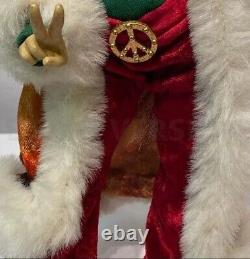 Vintage PEACE Santa #15092 Possible Dreams Clothtique Hippie Santa Claus WithBox