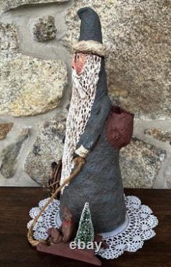 Vintage Paper Mache 13 Santa Claus Figure Signed L. Imhof'91