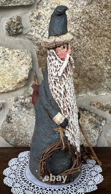 Vintage Paper Mache 13 Santa Claus Figure Signed L. Imhof'91