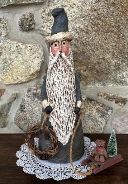 Vintage Paper Mache 13 Santa Claus Figure Signed L. Imhof'91
