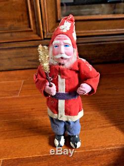 Vintage Paper Mache Christmas Santa Claus Occupied Japan Standing Figure 7 (A)