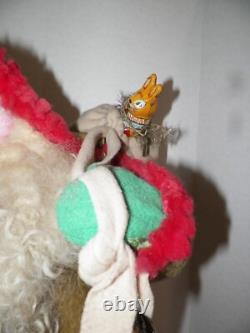 Vintage Pat Drysdale Folk Art Santa Claus Figure 26 Tall
