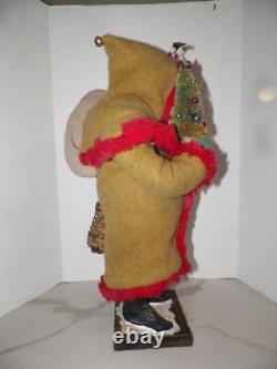 Vintage Pat Drysdale Folk Art Santa Claus Figure 26 Tall