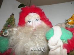 Vintage Pat Drysdale Folk Art Santa Claus Figure 26 Tall