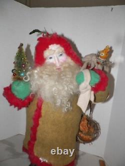 Vintage Pat Drysdale Folk Art Santa Claus Figure 26 Tall