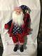 Vintage Patriotic Santa Claus Decorative Figure Approx. 20 Withweighted Bottom