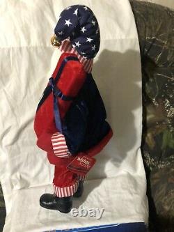 Vintage Patriotic Santa Claus Decorative Figure Approx. 20 withWeighted Bottom