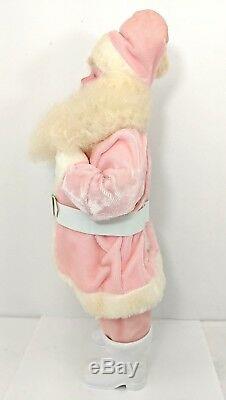 Vintage Pink Harold Gale Santa Claus Velvet Suit Figure