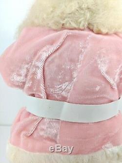 Vintage Pink Harold Gale Santa Claus Velvet Suit Figure