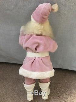 Vintage Pink Velvet 15 Santa Claus Figure Harold Gale