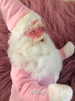 Vintage Pink Velvet 15 Santa Claus Figure Harold Gale