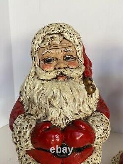 Vintage Plaster Mold Santa & Mrs. Claus 14 inch Statues C&S Plaster Arts 1978