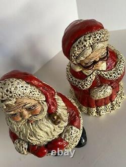 Vintage Plaster Mold Santa & Mrs. Claus 14 inch Statues C&S Plaster Arts 1978