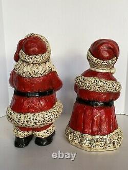 Vintage Plaster Mold Santa & Mrs. Claus 14 inch Statues C&S Plaster Arts 1978