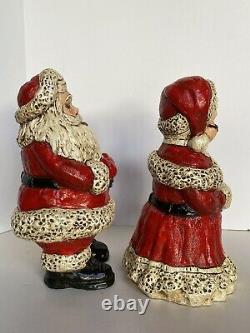 Vintage Plaster Mold Santa & Mrs. Claus 14 inch Statues C&S Plaster Arts 1978