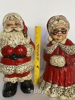 Vintage Plaster Mold Santa & Mrs. Claus 14 inch Statues C&S Plaster Arts 1978