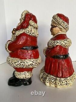 Vintage Plaster Mold Santa & Mrs. Claus 14 inch Statues C&S Plaster Arts 1978