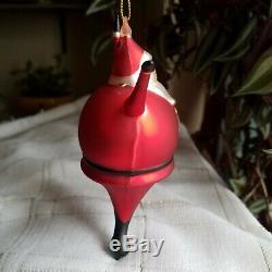 Vintage Pottery Barn Santa Claus Baby Christmas Glass Ornament Reindeer Series