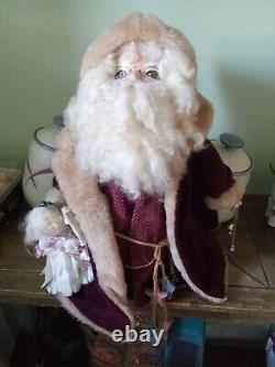 Vintage Primitive Santa Claus Doll Figure 1993 Signed 19 high