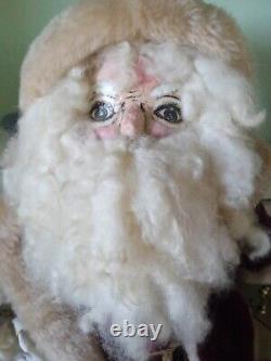 Vintage Primitive Santa Claus Doll Figure 1993 Signed 19 high