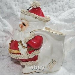 Vintage RARE 14H 10W 12D BIG Napco Spaghetti Santa Christmas Planter Japan