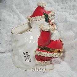 Vintage RARE 14H 10W 12D BIG Napco Spaghetti Santa Christmas Planter Japan