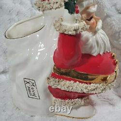 Vintage RARE 14H 10W 12D BIG Napco Spaghetti Santa Christmas Planter Japan