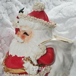 Vintage RARE 14H 10W 12D BIG Napco Spaghetti Santa Christmas Planter Japan