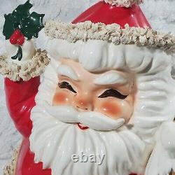 Vintage RARE 14H 10W 12D BIG Napco Spaghetti Santa Christmas Planter Japan