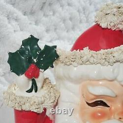 Vintage RARE 14H 10W 12D BIG Napco Spaghetti Santa Christmas Planter Japan