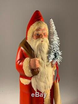 Vintage RARE Hand Signed INO SCHALLER Santa Claus Paper Mache 11 Germany Candy