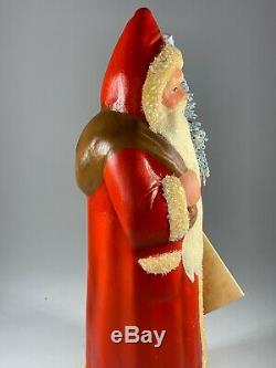 Vintage RARE Hand Signed INO SCHALLER Santa Claus Paper Mache 11 Germany Candy