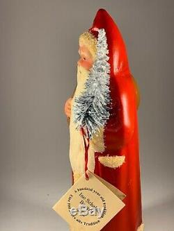 Vintage RARE Hand Signed INO SCHALLER Santa Claus Paper Mache 11 Germany Candy