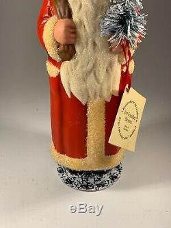 Vintage RARE Hand Signed INO SCHALLER Santa Claus Paper Mache 11 Germany Candy