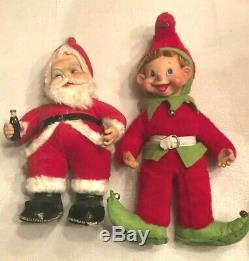 Vintage RUSHTON Rubber Face SANTA CLAUS (17) And Elf Christmas Coca Cola