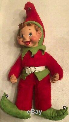 Vintage RUSHTON Rubber Face SANTA CLAUS (17) And Elf Christmas Coca Cola