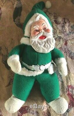 Vintage RUSHTON Santa Claus-Rare Green Suit 18 Tall