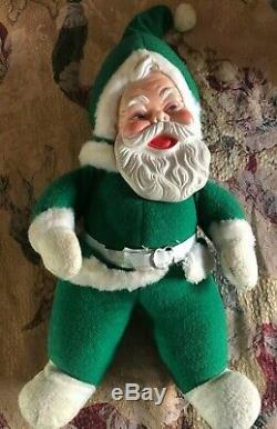 Vintage RUSHTON Santa Claus-Rare Green Suit 18 Tall