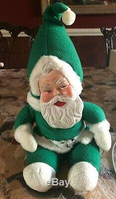 Vintage RUSHTON Santa Claus-Rare Green Suit 18 Tall