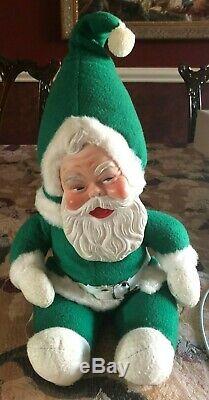 Vintage RUSHTON Santa Claus-Rare Green Suit 18 Tall