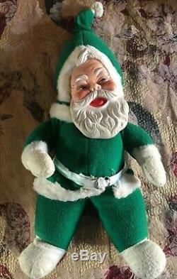 Vintage RUSHTON Santa Claus-Rare Green Suit 18 Tall