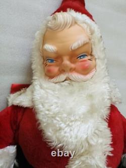 Vintage Rare Large Plush 32 Santa Claus Rubber Face Christmas My Toy 1960